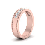 Load image into Gallery viewer, flat-milgrain-mens-diamond-wedding-band-in-rose-gold-FD10390BANGLE2-NL-RG
