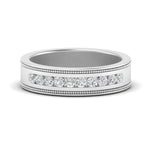 Load image into Gallery viewer, flat-milgrain-mens-diamond-wedding-band-in-white-gold-FD10390B-NL-WG
