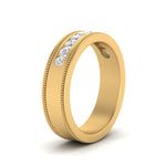 Load image into Gallery viewer, flat-milgrain-mens-diamond-wedding-band-in-yellow-gold-FD10390BANGLE2-NL-YG

