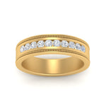 Load image into Gallery viewer, flat-milgrain-mens-diamond-wedding-band-in-yellow-gold-FD10390BANGLE5-NL-YG
