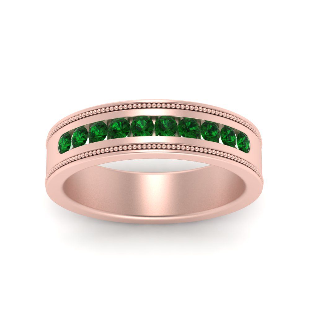 flat-milgrain-mens-emerald-wedding-band-in-rose-gold-FD10390BGEMGRANGLE5-NL-RG