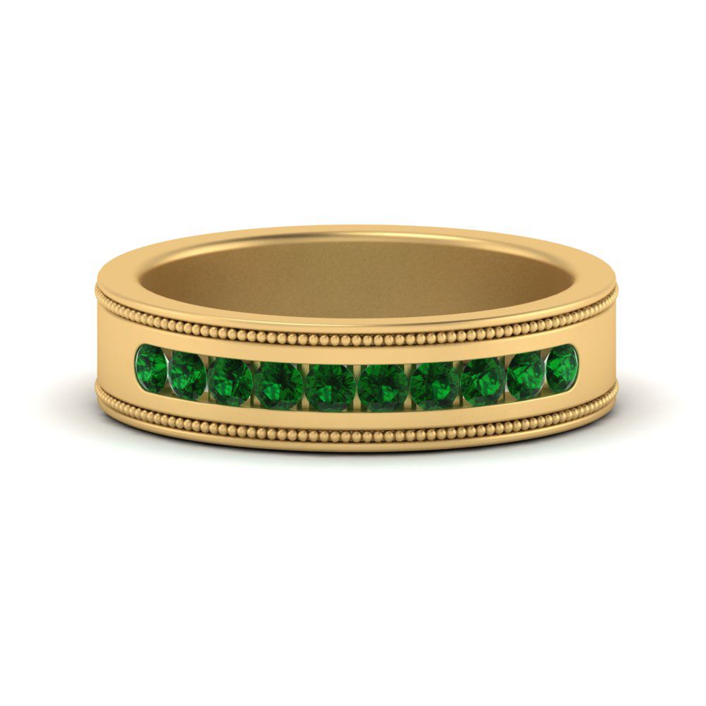 flat-milgrain-mens-emerald-wedding-band-in-yellow-gold-FD10390BGEMGR-NL-YG
