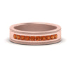 Load image into Gallery viewer, flat-milgrain-mens-orange-sapphire-wedding-band-in-rose-gold-FD10390BGSAOR-NL-RG
