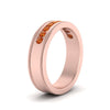 Load image into Gallery viewer, flat-milgrain-mens-orange-sapphire-wedding-band-in-rose-gold-FD10390BGSAORANGLE2-NL-RG