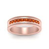 Load image into Gallery viewer, flat-milgrain-mens-orange-sapphire-wedding-band-in-rose-gold-FD10390BGSAORANGLE5-NL-RG