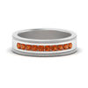 Load image into Gallery viewer, flat-milgrain-mens-orange-sapphire-wedding-band-in-white-gold-FD10390BGSAOR-NL-WG