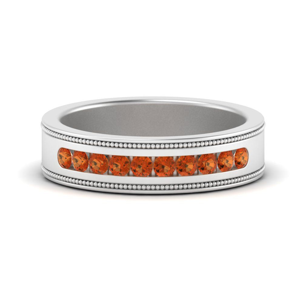 flat-milgrain-mens-orange-sapphire-wedding-band-in-white-gold-FD10390BGSAOR-NL-WG