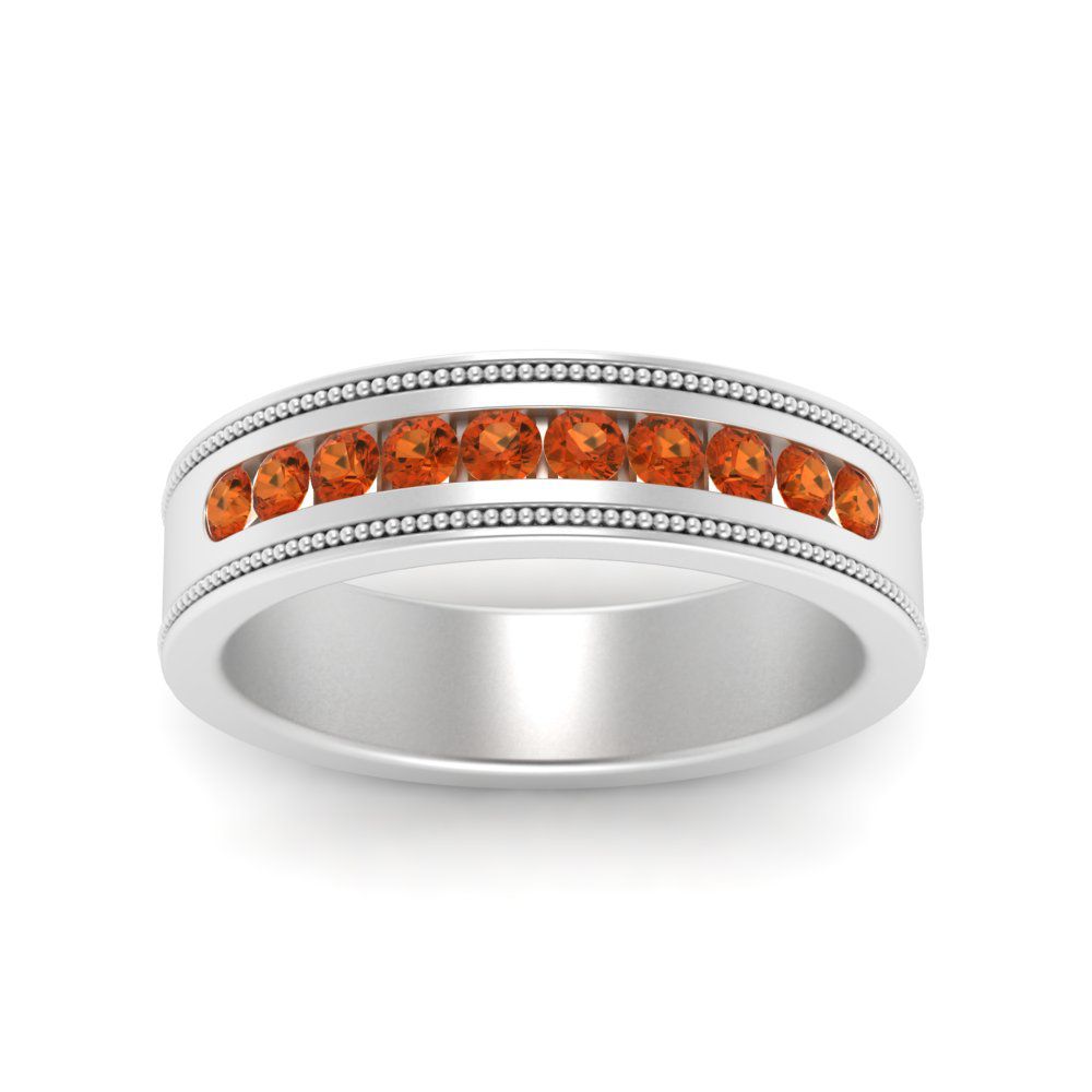 flat-milgrain-mens-orange-sapphire-wedding-band-in-white-gold-FD10390BGSAORANGLE5-NL-WG
