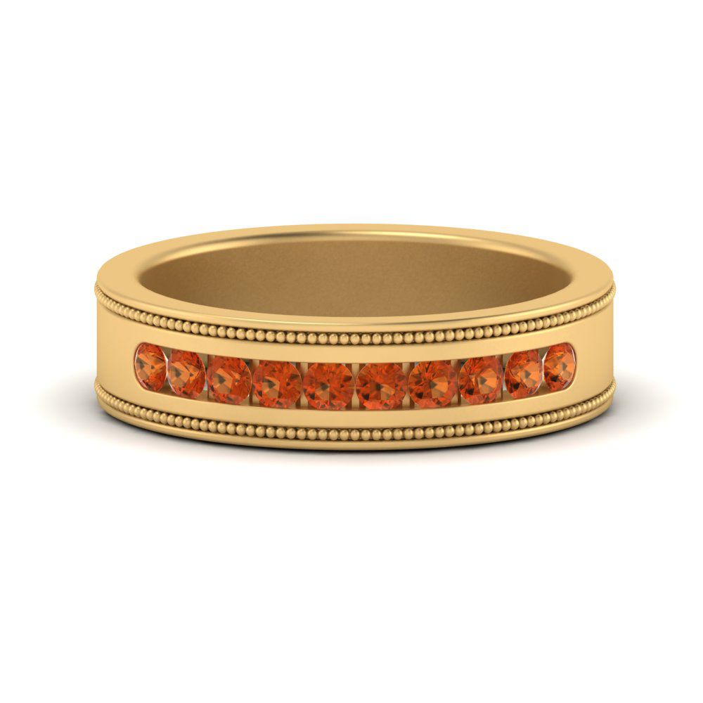 flat-milgrain-mens-orange-sapphire-wedding-band-in-yellow-gold-FD10390BGSAOR-NL-YG