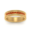 Load image into Gallery viewer, flat-milgrain-mens-orange-sapphire-wedding-band-in-yellow-gold-FD10390BGSAORANGLE5-NL-YG