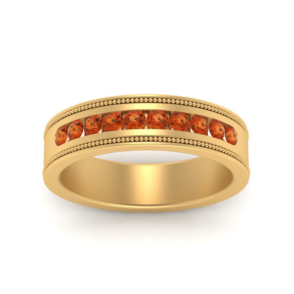 flat-milgrain-mens-orange-sapphire-wedding-band-in-yellow-gold-FD10390BGSAORANGLE5-NL-YG