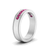 Load image into Gallery viewer, flat-milgrain-mens-pink-sapphire-wedding-band-in-white-gold-FD10390BGSADRPIANGLE2-NL-WG