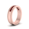 Load image into Gallery viewer, flat-milgrain-mens-ruby-wedding-band-in-rose-gold-FD10390BGRUDRANGLE2-NL-RG