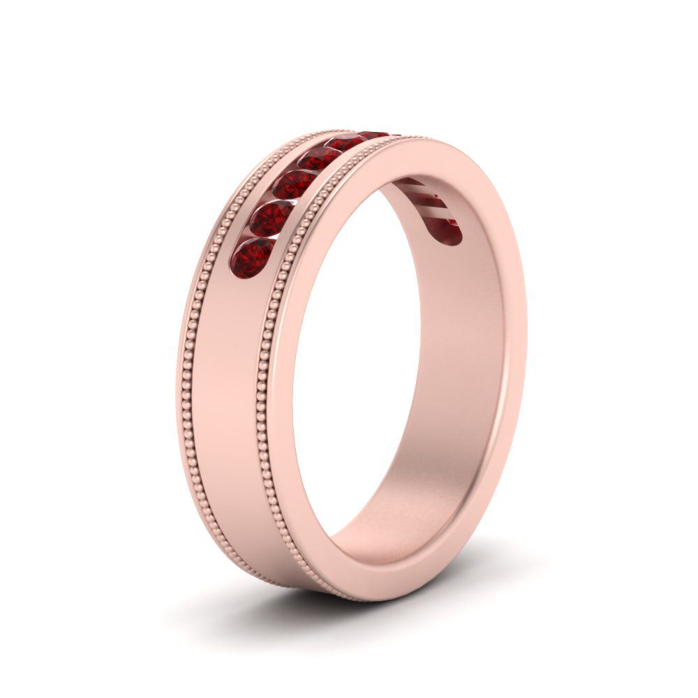 flat-milgrain-mens-ruby-wedding-band-in-rose-gold-FD10390BGRUDRANGLE2-NL-RG
