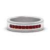 Load image into Gallery viewer, flat-milgrain-mens-ruby-wedding-band-in-white-gold-FD10390BGRUDR-NL-WG