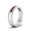 Load image into Gallery viewer, flat-milgrain-mens-ruby-wedding-band-in-white-gold-FD10390BGRUDRANGLE2-NL-WG