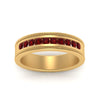 Load image into Gallery viewer, flat-milgrain-mens-ruby-wedding-band-in-yellow-gold-FD10390BGRUDRANGLE5-NL-YG