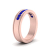 Load image into Gallery viewer, flat-milgrain-mens-sapphire-wedding-band-in-rose-gold-FD10390BGSABLANGLE2-NL-RG