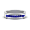 Load image into Gallery viewer, flat-milgrain-mens-sapphire-wedding-band-in-white-gold-FD10390BGSABL-NL-WG