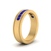 Load image into Gallery viewer, flat-milgrain-mens-sapphire-wedding-band-in-yellow-gold-FD10390BGSABLANGLE2-NL-YG
