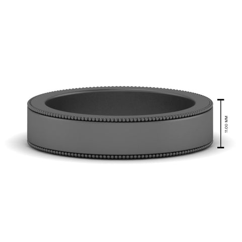 Flat Milgrain Mens Wedding Band