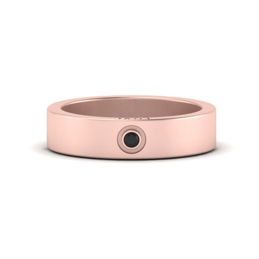 Flat Single Stone Mens Band Engraved
