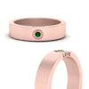 Load image into Gallery viewer, Flat Single Stone Mens Band Engraved