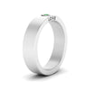 Load image into Gallery viewer, Flat Single Stone Mens Band Engraved