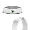 Load image into Gallery viewer, Flat Single Stone Mens Band Engraved