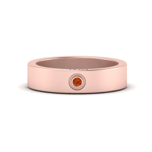 Flat Single Stone Mens Band Engraved