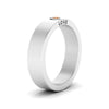 Load image into Gallery viewer, Flat Single Stone Mens Band Engraved