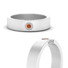 Load image into Gallery viewer, Flat Single Stone Mens Band Engraved