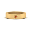 Load image into Gallery viewer, Flat Single Stone Mens Band Engraved