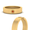 Load image into Gallery viewer, Flat Single Stone Mens Band Engraved