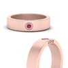 Load image into Gallery viewer, Flat Single Stone Mens Band Engraved