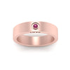 Load image into Gallery viewer, Flat Single Stone Mens Band Engraved