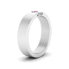 Load image into Gallery viewer, Flat Single Stone Mens Band Engraved