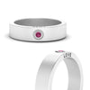Load image into Gallery viewer, Flat Single Stone Mens Band Engraved