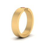 Load image into Gallery viewer, Flat Single Stone Mens Band Engraved
