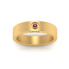 Load image into Gallery viewer, Flat Single Stone Mens Band Engraved