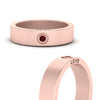 Load image into Gallery viewer, Flat Single Stone Mens Band Engraved