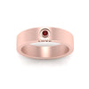 Load image into Gallery viewer, Flat Single Stone Mens Band Engraved