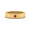 Load image into Gallery viewer, Flat Single Stone Mens Band Engraved
