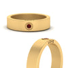Load image into Gallery viewer, Flat Single Stone Mens Band Engraved