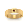 Load image into Gallery viewer, Flat Single Stone Mens Band Engraved