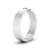 Load image into Gallery viewer, Flat Single Stone Mens Band Engraved