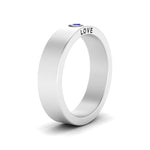 Load image into Gallery viewer, Flat Single Stone Mens Band Engraved

