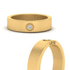 Load image into Gallery viewer, Flat Single Stone Mens Band Engraved