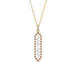 Load image into Gallery viewer, floating-orange-sapphire-hexagon-pendant-necklace-in-FDPD10420GSAOR-NL-YG
