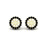 Load image into Gallery viewer, floral-black-dimaond-earrings-jacket-for-3-carat-stud-in-yellow-gold-fdear11307gblackangle1-0-65ct-nl-yg.jpg